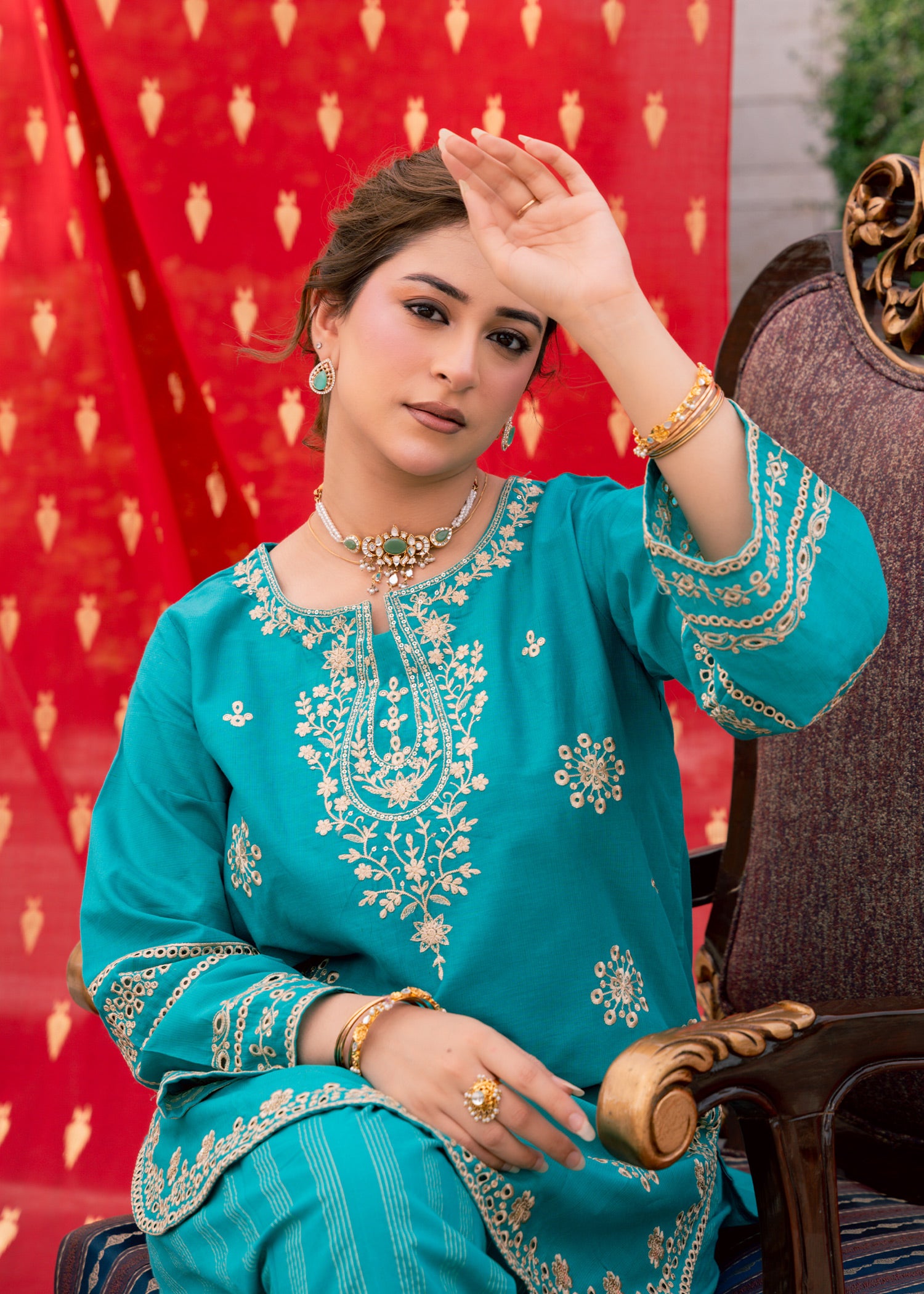 Zehra Teal – Embroidered Premium Lawn Two-Piece