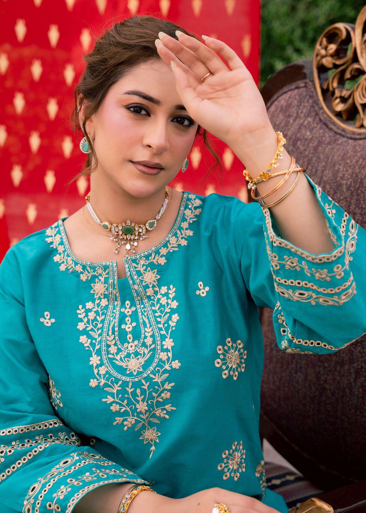 Zehra Teal – Embroidered Premium Lawn Two-Piece