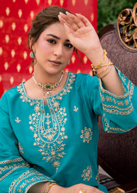 Zehra Teal – Embroidered Premium Lawn Two-Piece