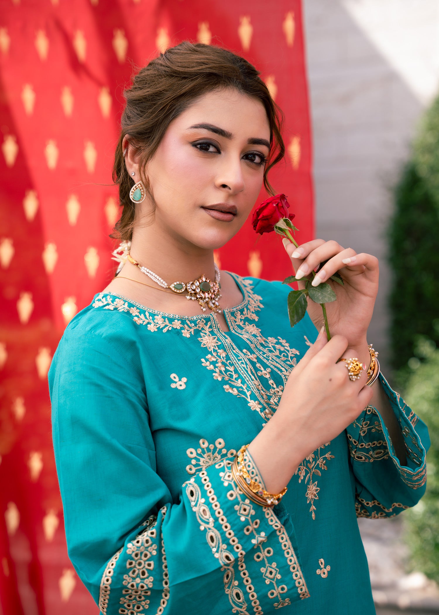 Zehra Teal – Embroidered Premium Lawn Two-Piece