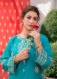 Zehra Teal – Embroidered Premium Lawn Two-Piece