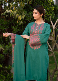 Emerald Bloom Jacquard 3-Piece