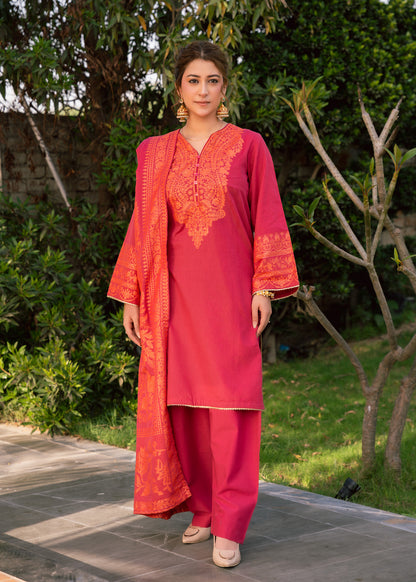 Pink Ember Royale Jacquard 3 Piece