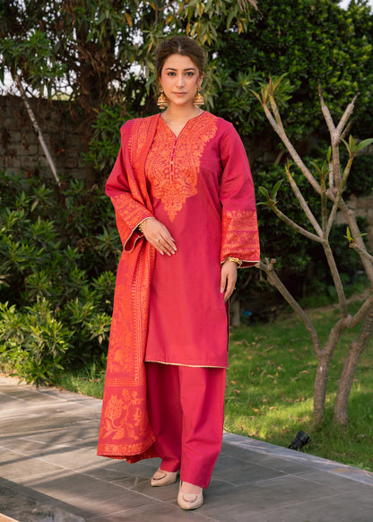 Pink Ember Royale Jacquard 3 Piece