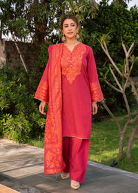 Pink Ember Royale Jacquard 3 Piece