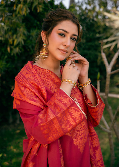 Pink Ember Royale Jacquard 3 Piece
