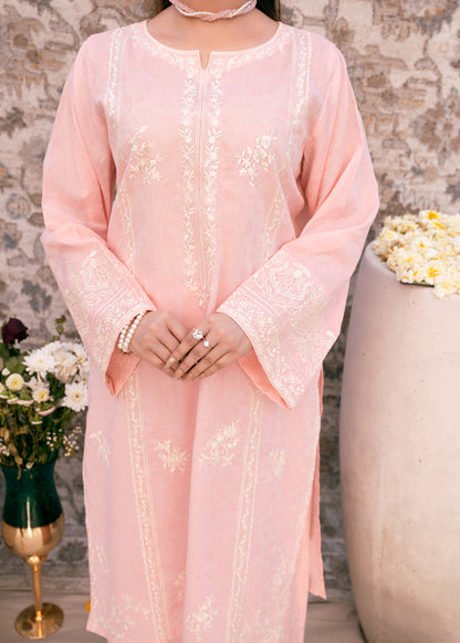Blush Serenity Pink-Embroidered Lawn Two-Piece