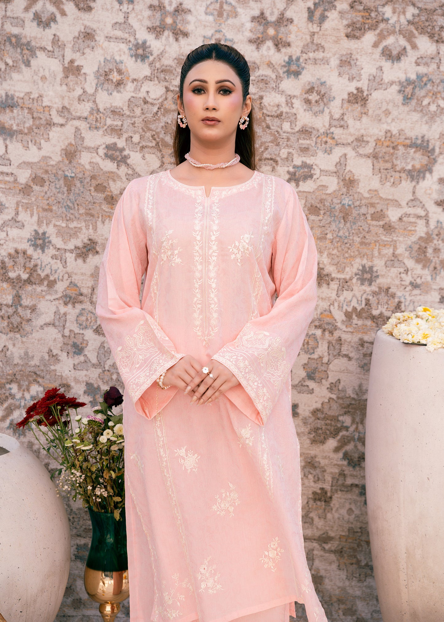 Blush Serenity Pink-Embroidered Lawn Two-Piece