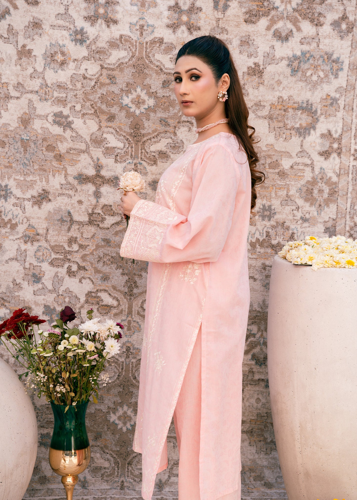 Blush Serenity Pink-Embroidered Lawn Two-Piece