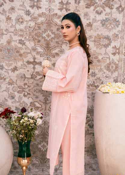 Blush Serenity Pink-Embroidered Lawn Two-Piece