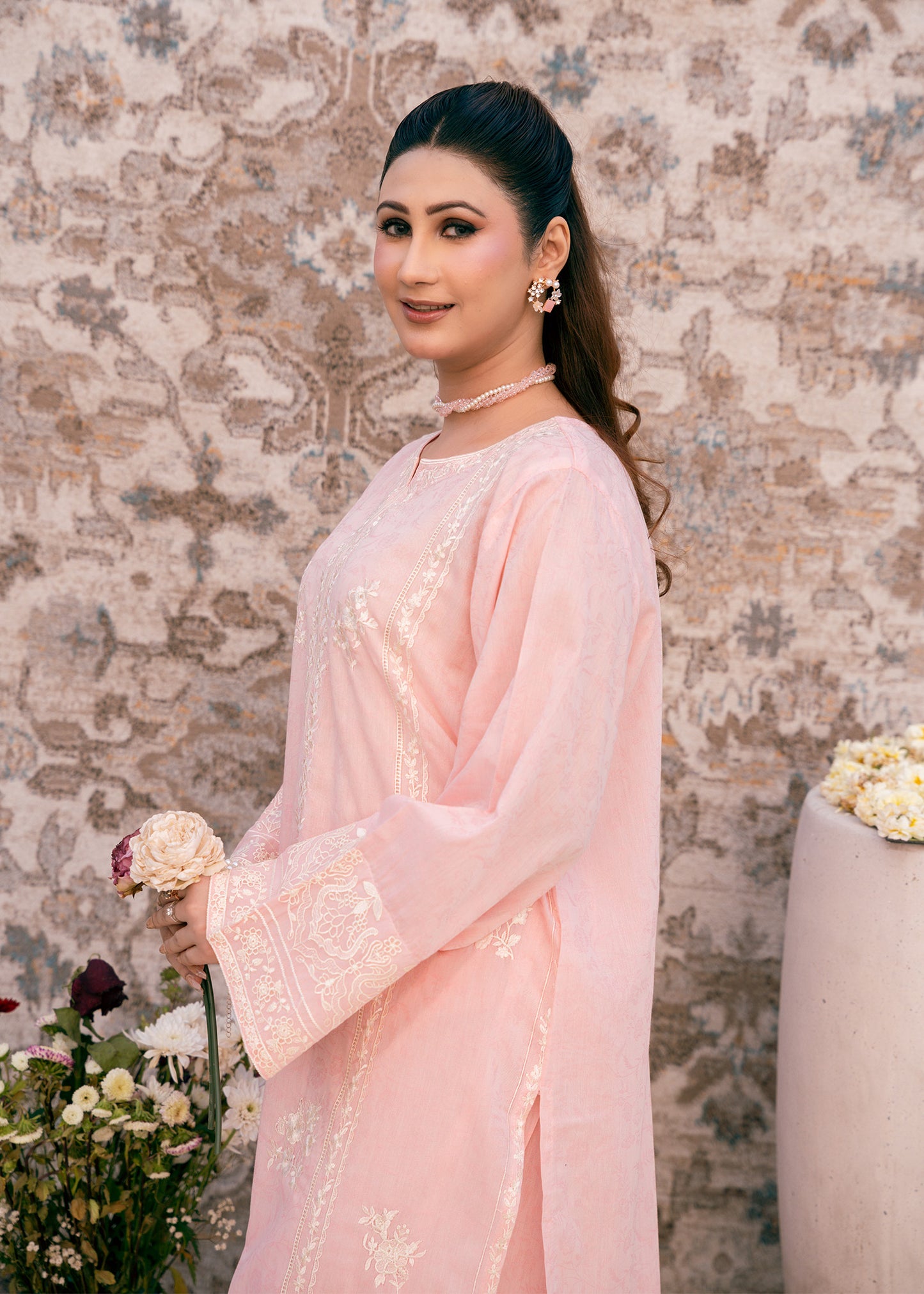 Blush Serenity Pink-Embroidered Lawn Two-Piece