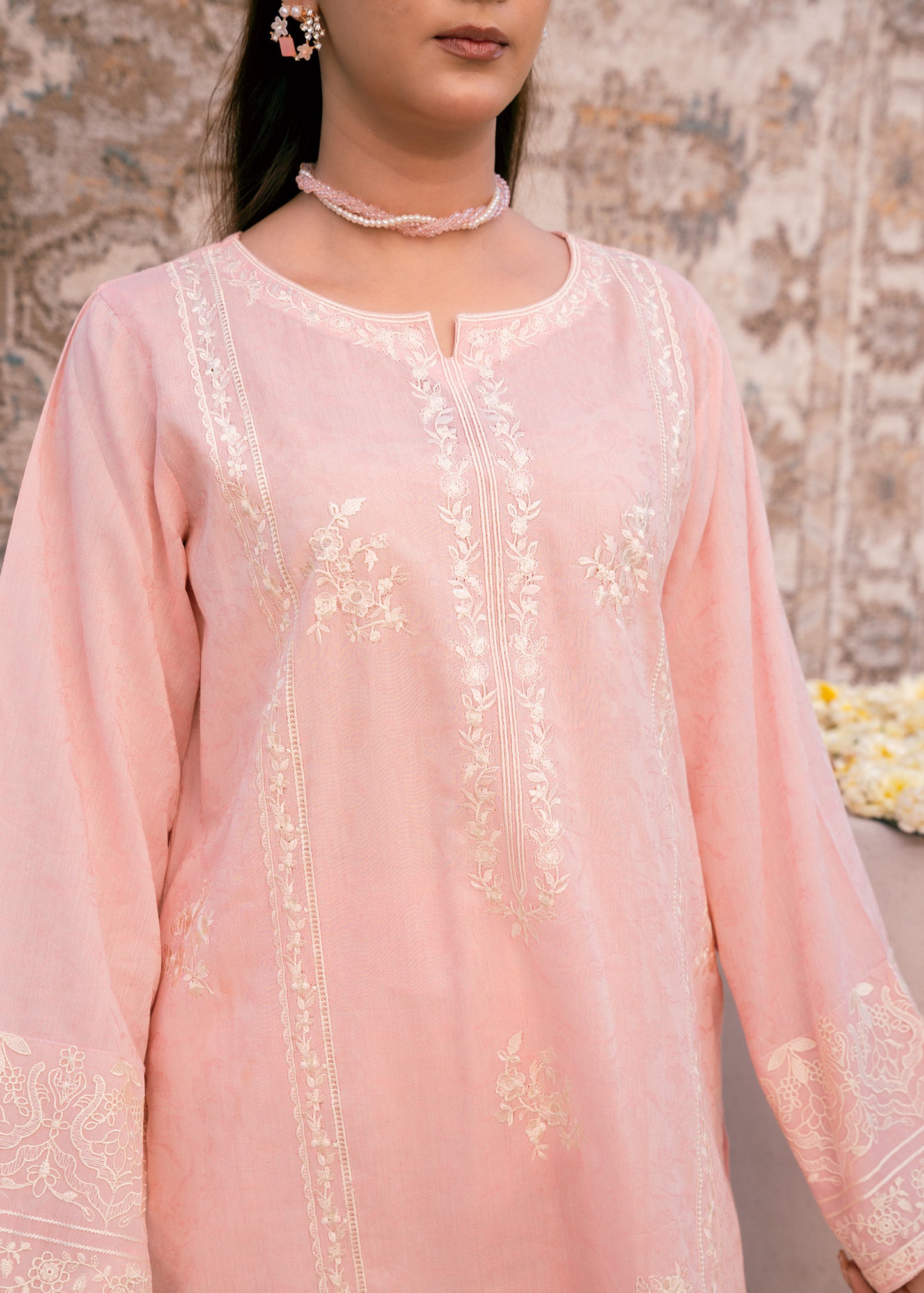 Blush Serenity Pink-Embroidered Lawn Two-Piece