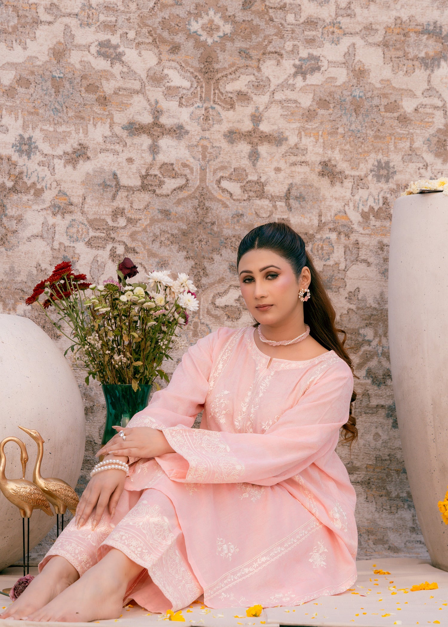 Blush Serenity Pink-Embroidered Lawn Two-Piece
