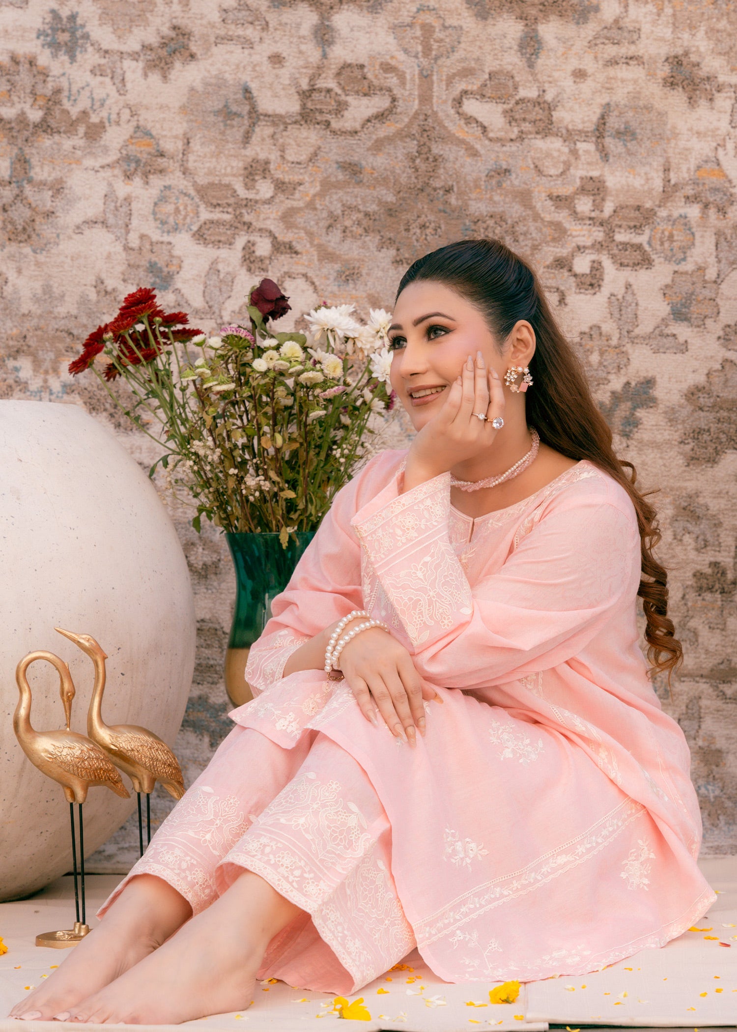 Blush Serenity Pink-Embroidered Lawn Two-Piece