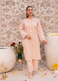 Blush Noor – Striped Jacquard Three-Piece