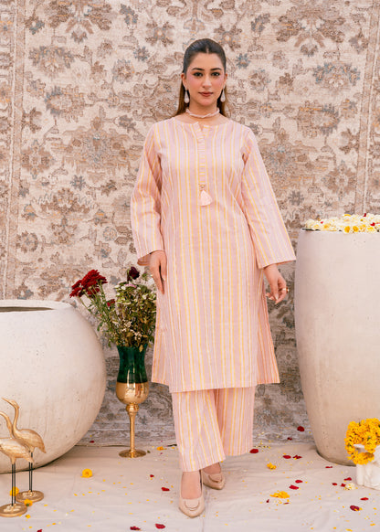 Blush Noor – Striped Jacquard Three-Piece