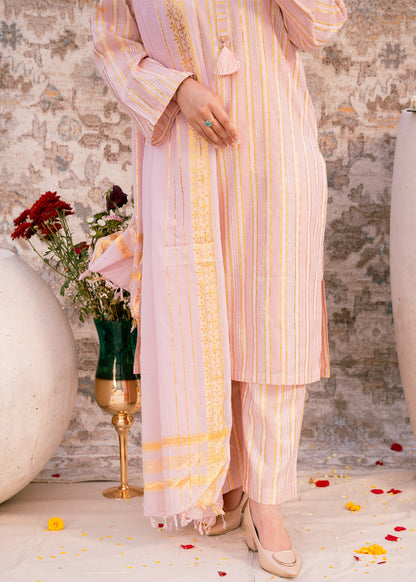 Blush Noor – Striped Jacquard Three-Piece