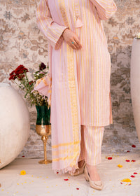 Blush Noor – Striped Jacquard Three-Piece