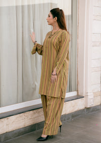 Olive Muse – Striped Jacquard Two-Piece