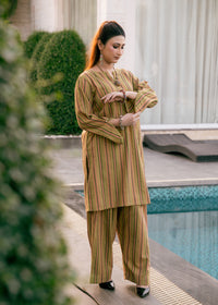 Olive Muse – Striped Jacquard Two-Piece