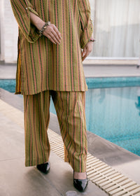 Olive Muse – Striped Jacquard Two-Piece