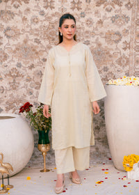 Ivory Zehra – Check Jacquard Two-Piece