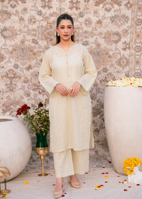 Ivory Zehra – Check Jacquard Two-Piece