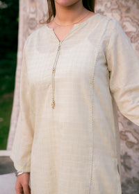 Ivory Zehra – Check Jacquard Two-Piece
