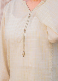Ivory Zehra – Check Jacquard Two-Piece
