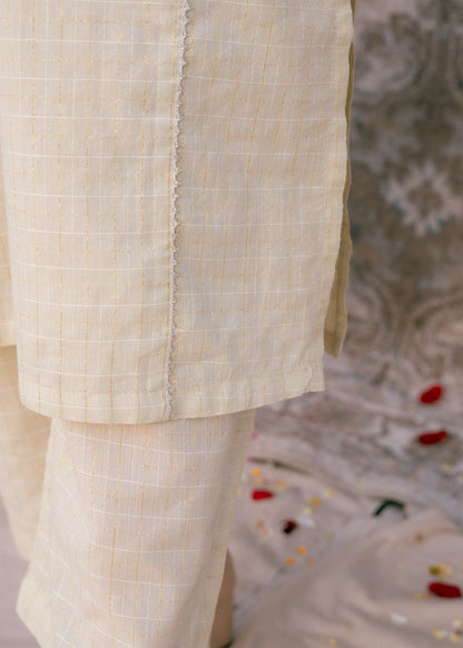 Ivory Zehra – Check Jacquard Two-Piece