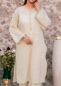 Ivory Zehra – Check Jacquard Two-Piece