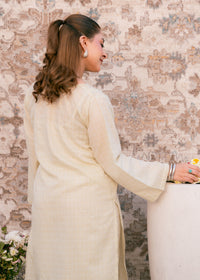 Ivory Zehra – Check Jacquard Two-Piece