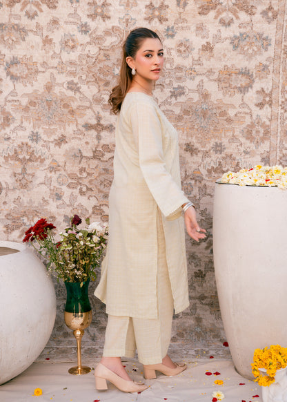 Ivory Zehra – Check Jacquard Two-Piece