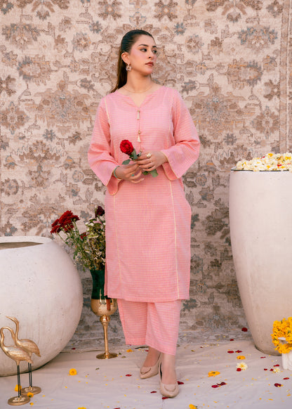Blush Zehra – Check Jacquard Two-Piece