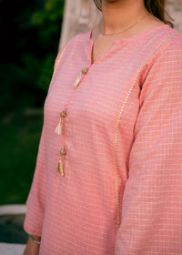 Blush Zehra – Check Jacquard Two-Piece