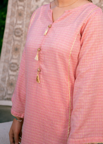 Blush Zehra – Check Jacquard Two-Piece