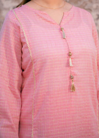 Blush Zehra – Check Jacquard Two-Piece