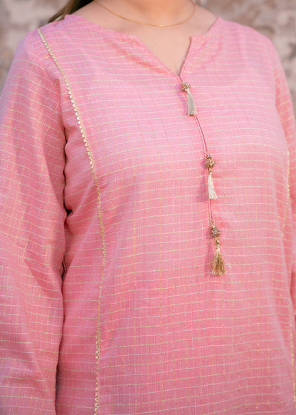 Blush Zehra – Check Jacquard Two-Piece