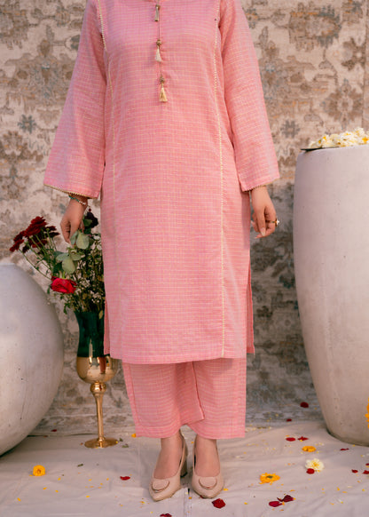 Blush Zehra – Check Jacquard Two-Piece