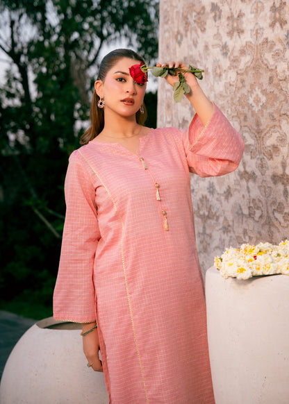 Blush Zehra – Check Jacquard Two-Piece
