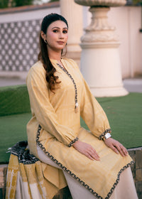 Sunlit Mustard Jacquard 3 Piece Suit