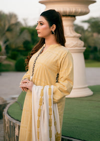 Sunlit Mustard Jacquard 3 Piece Suit