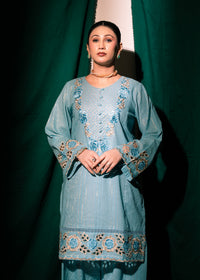 Aqua Zeenat – Embroidered Karandi Two-Piece