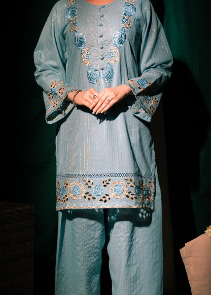 Aqua Zeenat – Embroidered Karandi Two-Piece