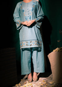 Aqua Zeenat – Embroidered Karandi Two-Piece