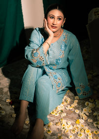 Aqua Zeenat – Embroidered Karandi Two-Piece