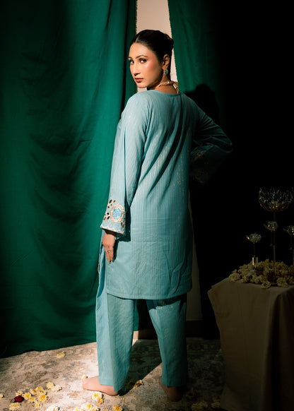Aqua Zeenat – Embroidered Karandi Two-Piece