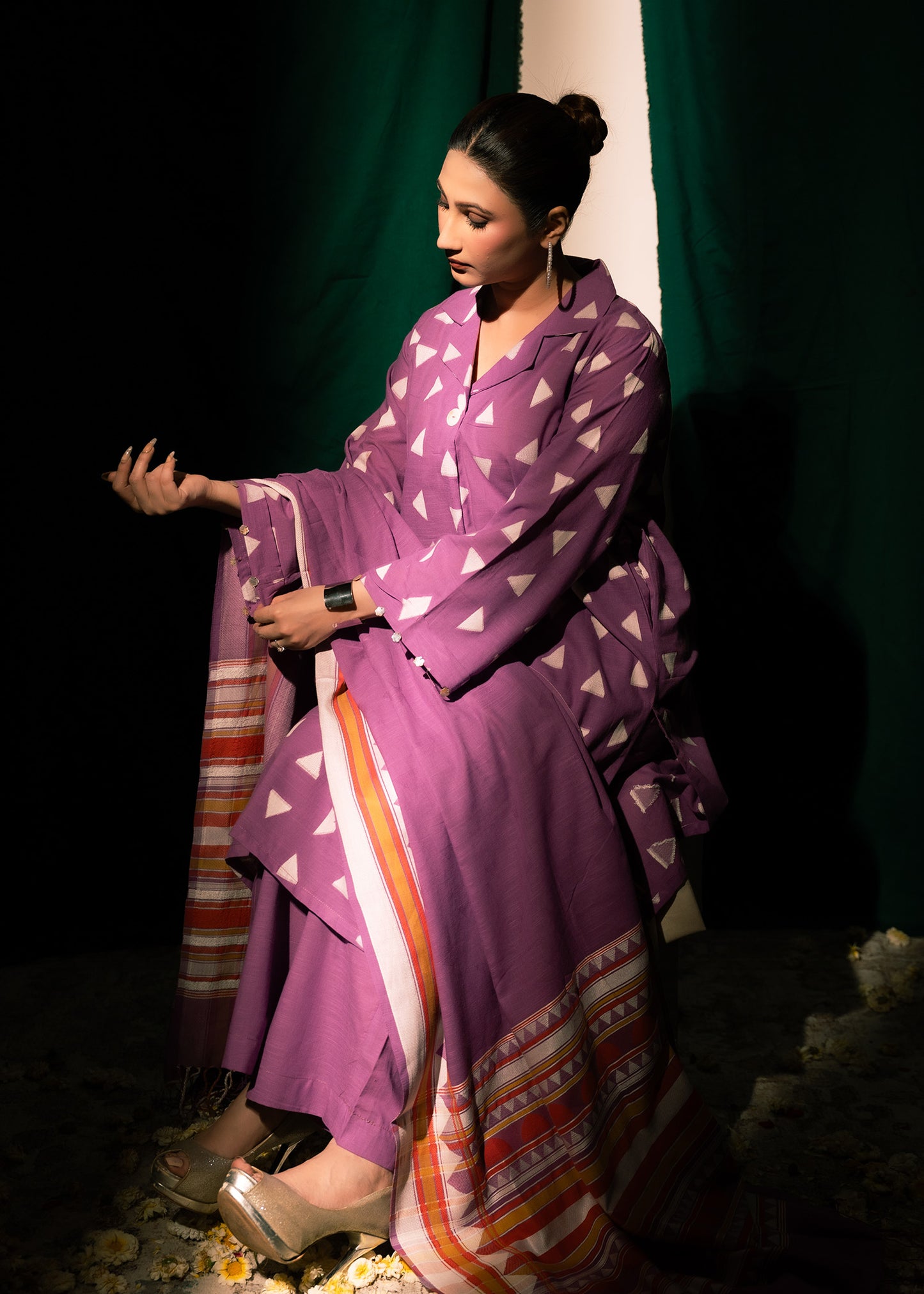Plum Chic Jacquard 3 Piece Suit