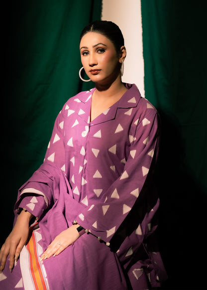 Plum Chic Jacquard 3 Piece Suit