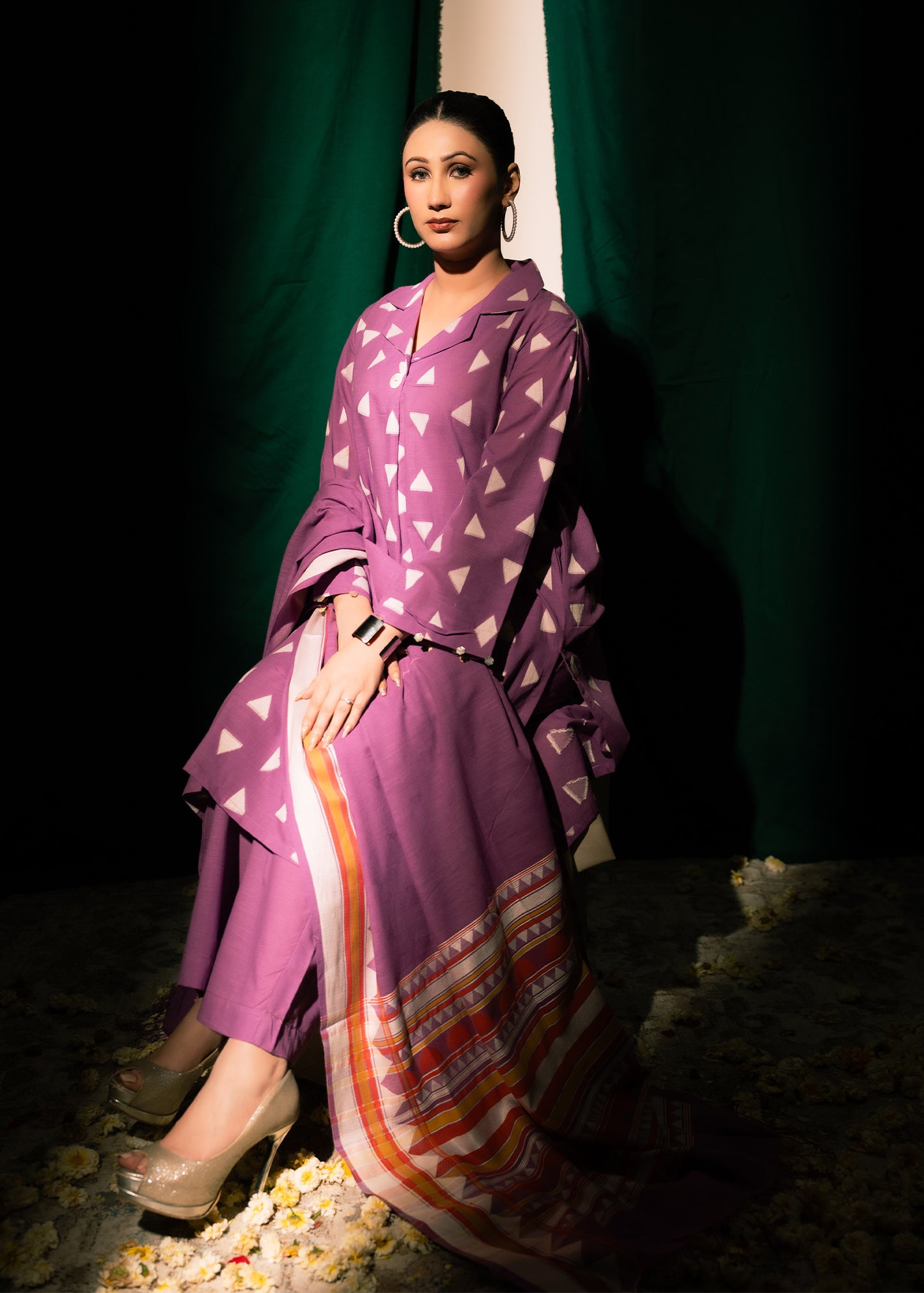 Plum Chic Jacquard 3 Piece Suit